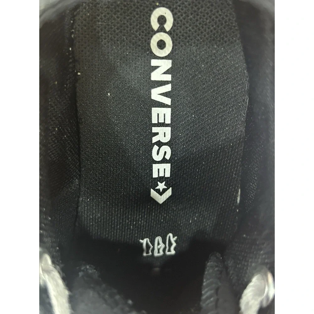 Converse All Stars Girls Size 1 Low Top Sneaker Black Canvas & Glitter B406